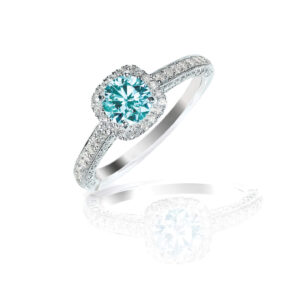 blue diamond engagement wedding ring